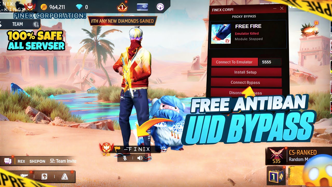 НОВЫЙ БЕСПЛАТНЫЙ ЭМУЛЯТОР UID ДЛЯ ОБХОДА OB52 💻 ДЛЯ FREE FIRE | 100% ЗАЩИТА ОТ БАНА | БЕСПЛАТНАЯ ...