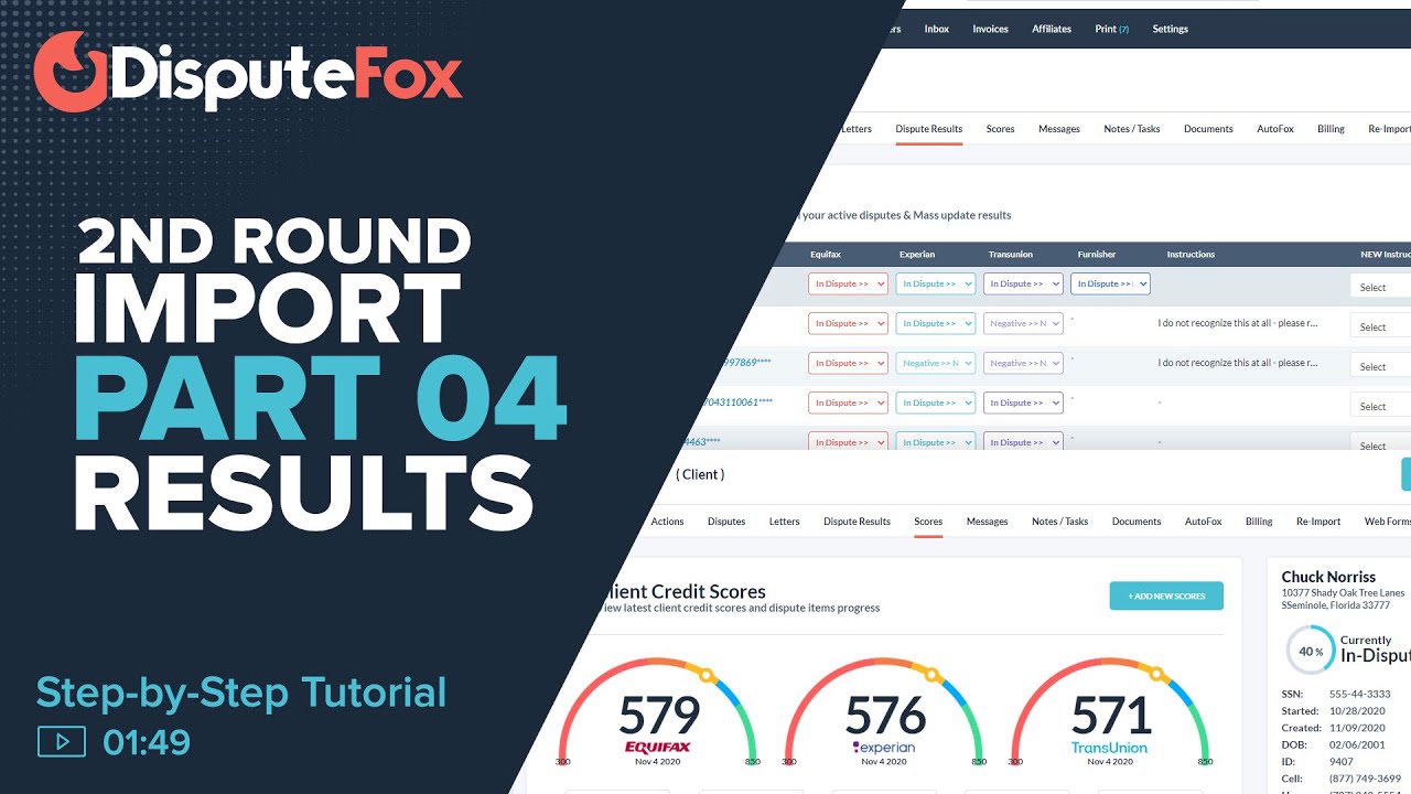 Training - 2nd Round Import Part 4 - Dispute Results & Client Scores
