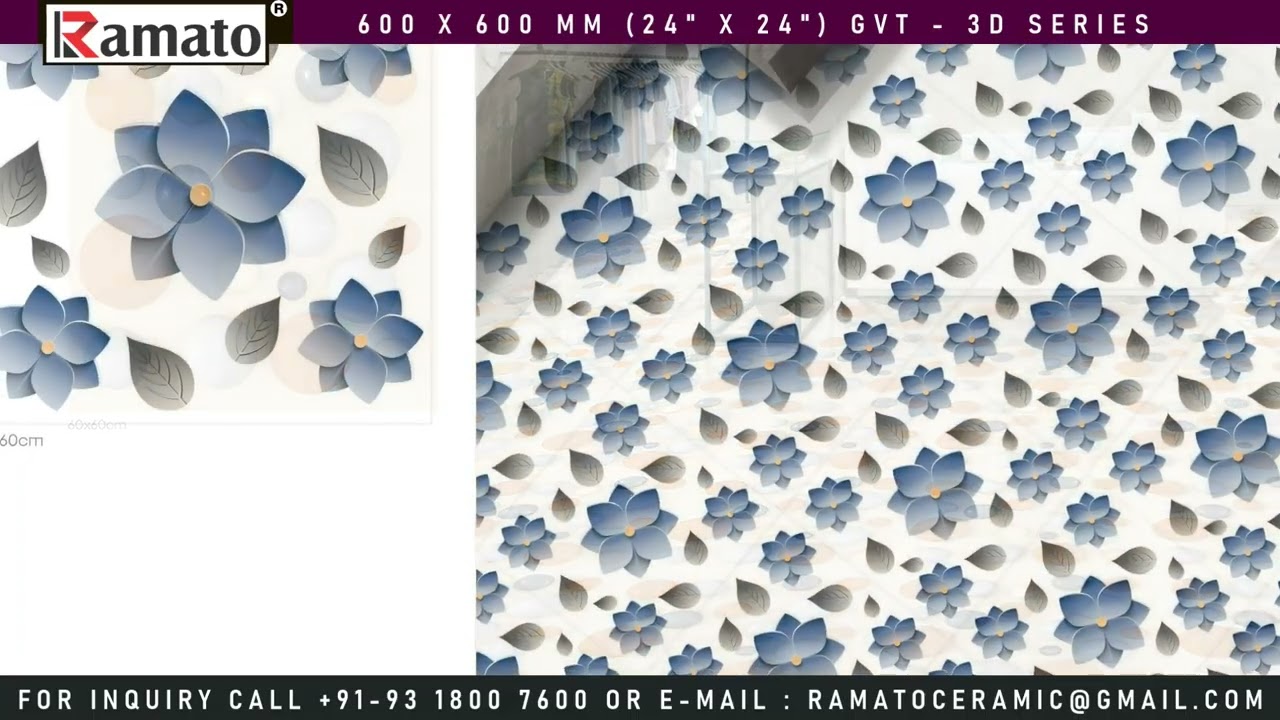 3D Series GVT PGVT 600x600mm 24x24 Inch Vitrified Tiles Morbi Gujarat INDIA | Glazed Vitrified Tiles