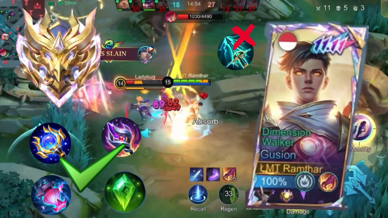 THIS IS HOW I CARRY THE GAME IN  HIGH RANK ( LATE GAME) USING GUSION !!! SOLO GAMEPLAY 🔥🔥