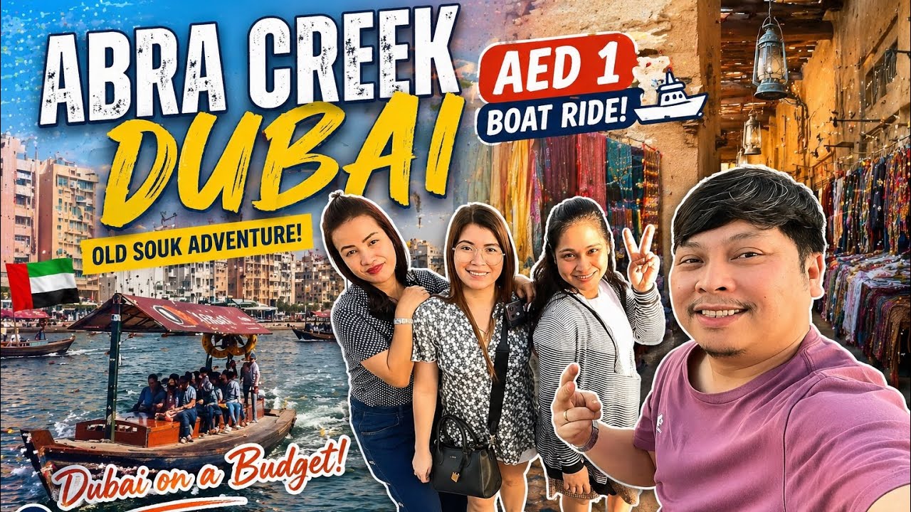AED 1 Boat Ride in Dubai 🇦🇪 | Exploring Abra Creek & Old Souk Dubai on a Budget!