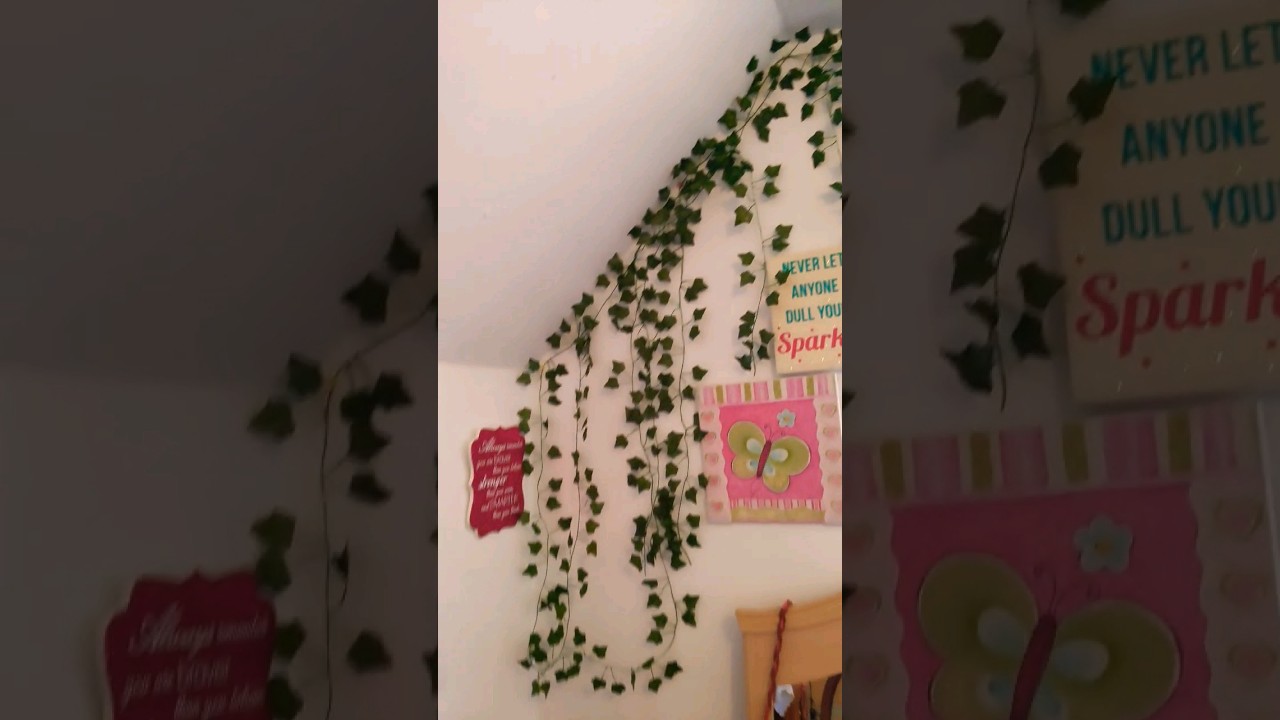 Fake green vine room decor.