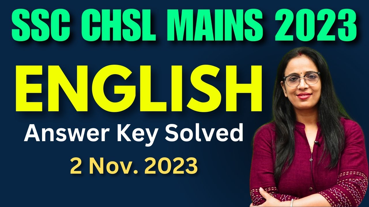 SSC CHSL Mains 2023 Answer Key Solved  || English || English With Rani Ma'am