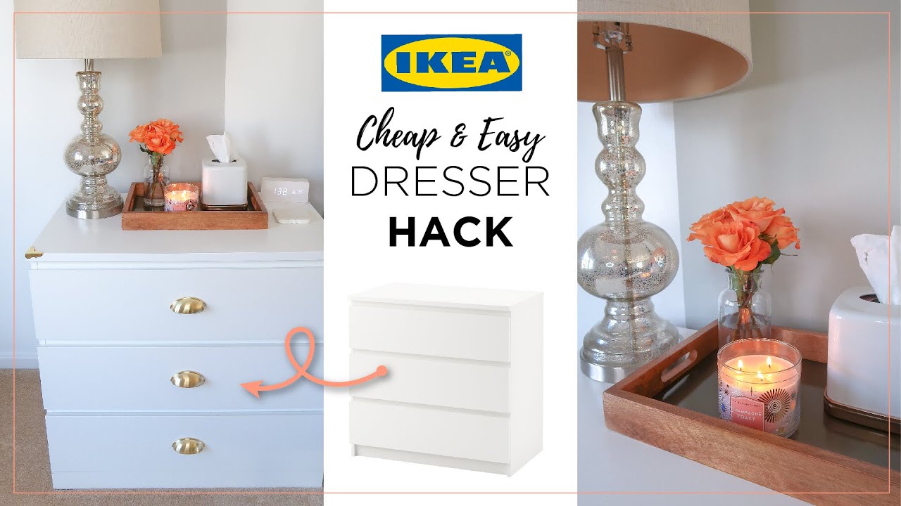 Ikea Malm Dresser Hack | Cheap & Easy DIY Campaign Dresser Dupe | Nightstand & Dresser Decor Ideas