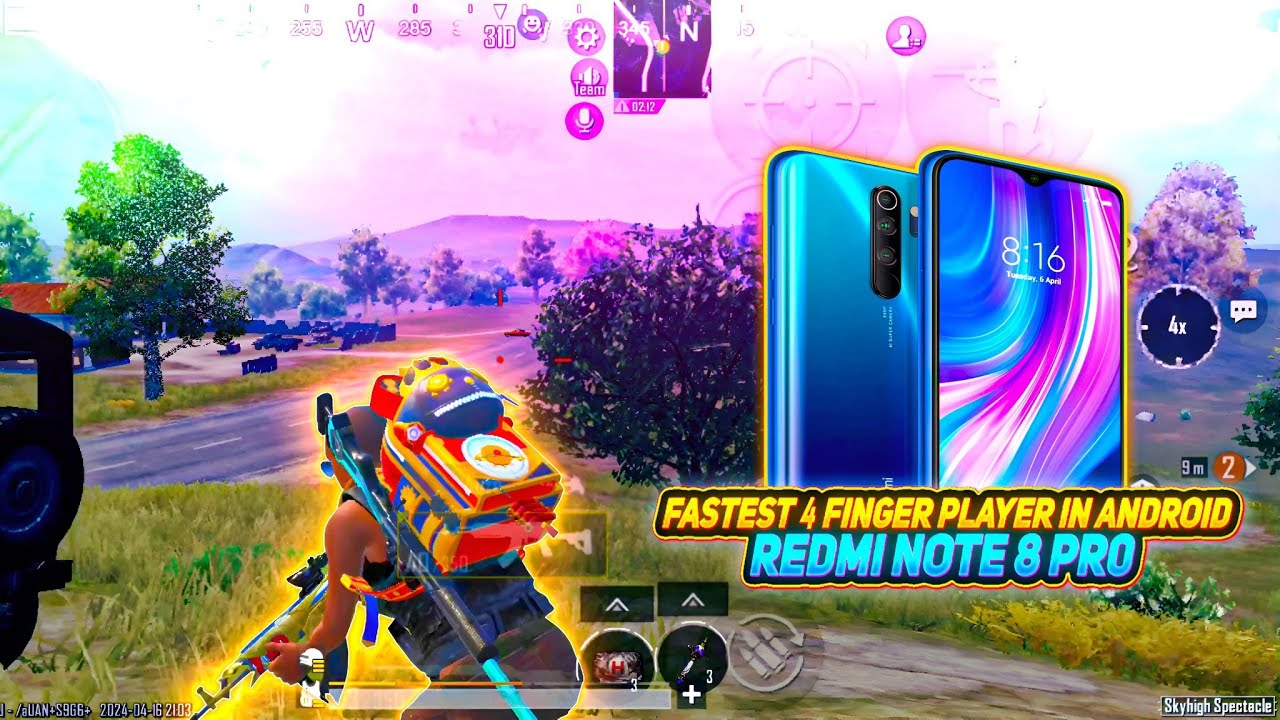 FASTEST 4 FINGER PLAYER BGMI in ANDROID💥 REDMI NOTE 8 PRO