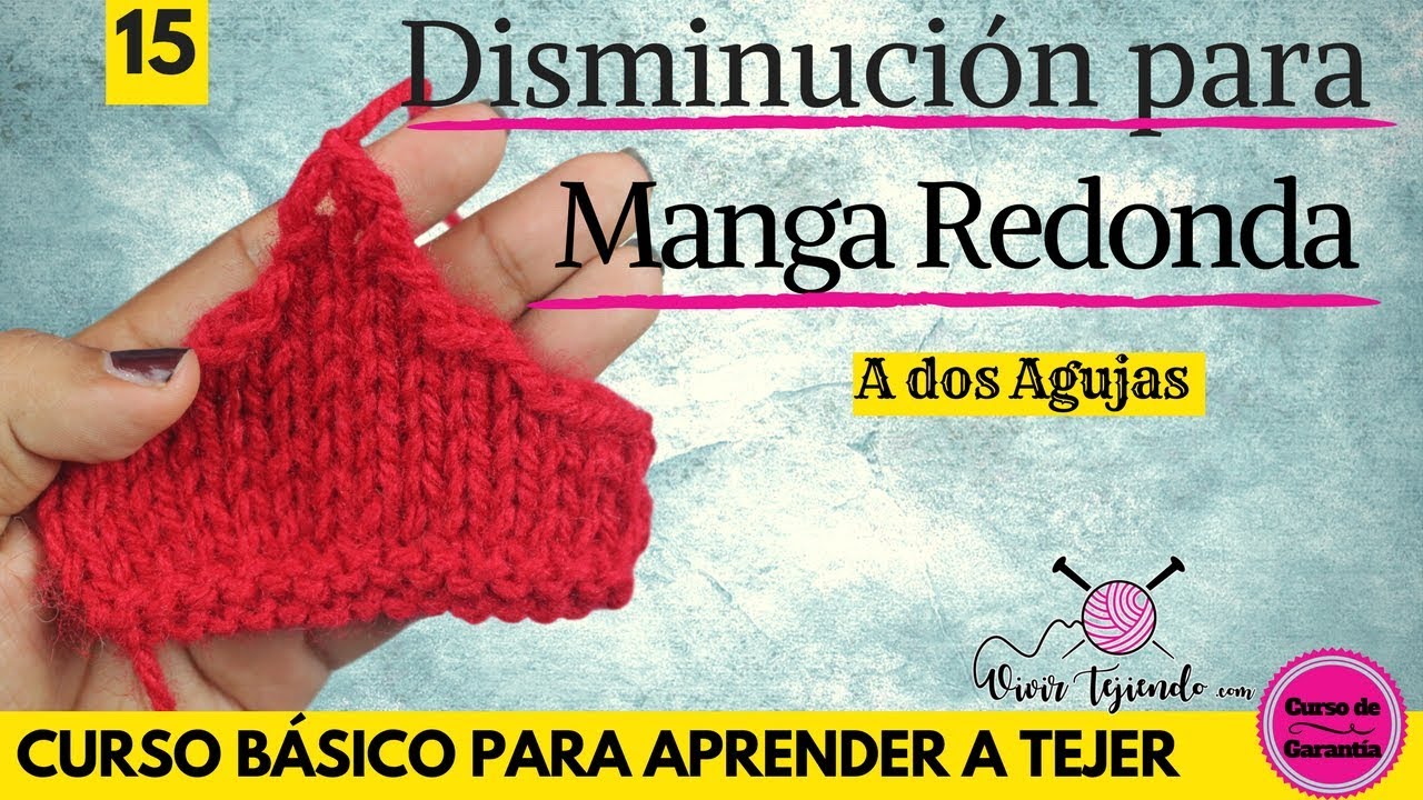 Disminución para manga Redonda a dos Agujas | Curso Básico capítulo 15