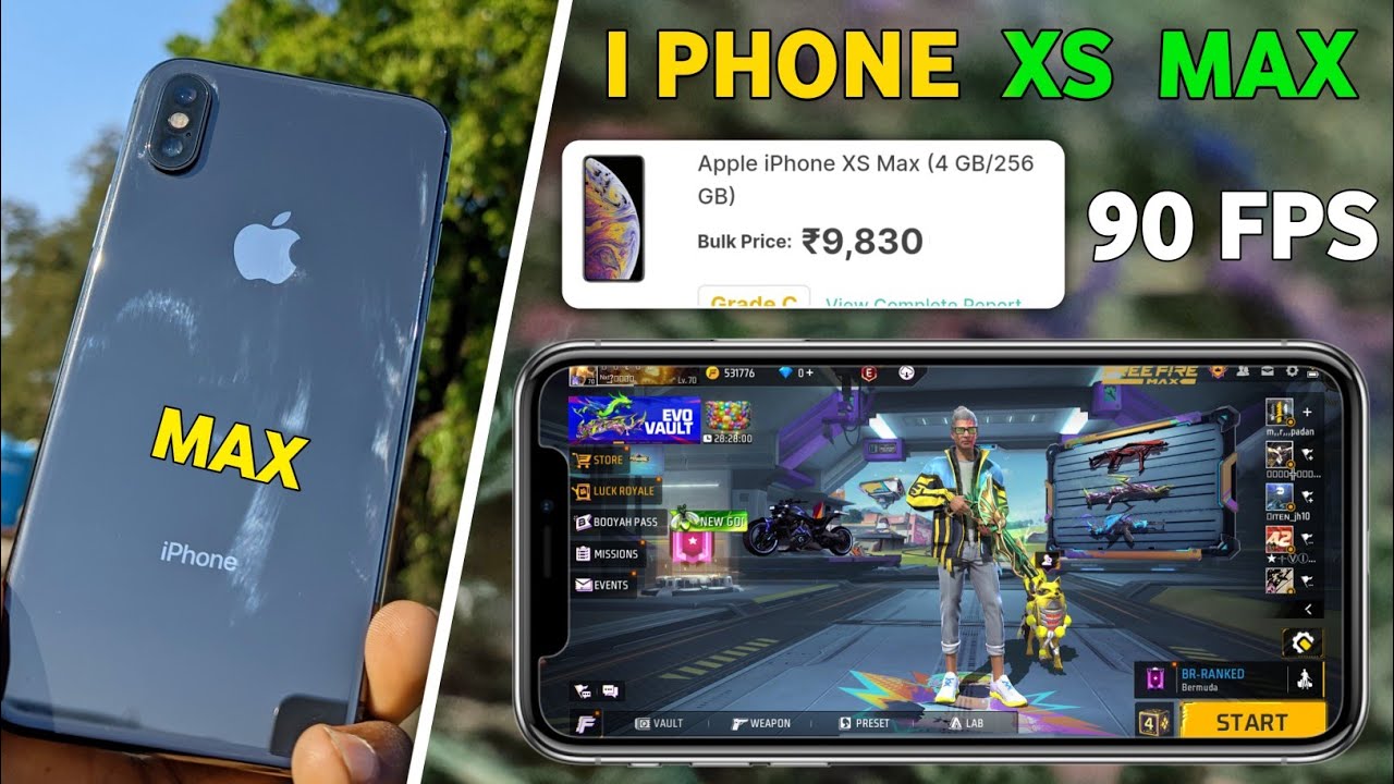 iphone xs max free fire test / iphone xs max free fire gameplay / iphone xs max gaming review 2025