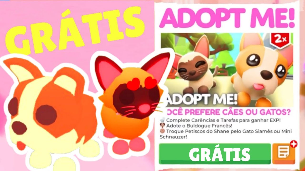 ATUALIZOU GRÁTIS HOJE NOVO PET GATO SIAMÊS E BULLDOG FRANCÊS   adopt me roblox