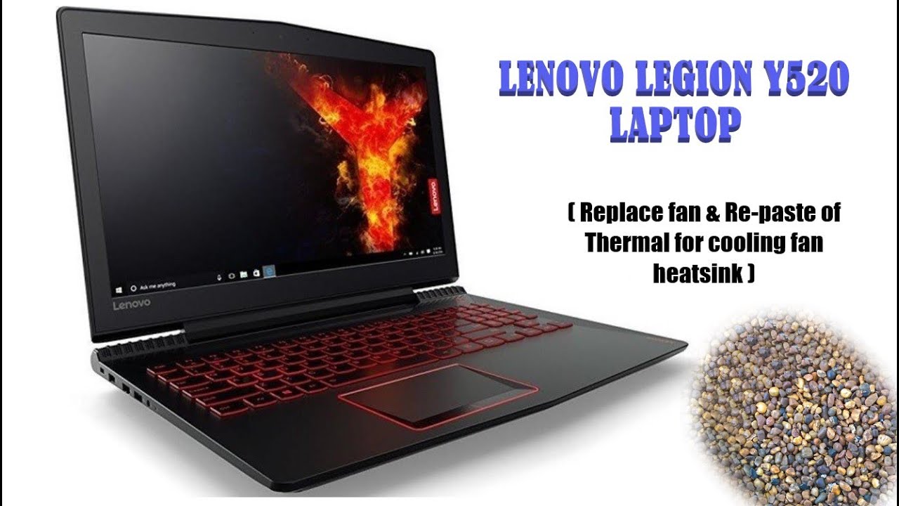 LENOVO LEGION Y520 LAPTOP( Replace fan & Re-paste of Thermal for cooling fan heatsink )