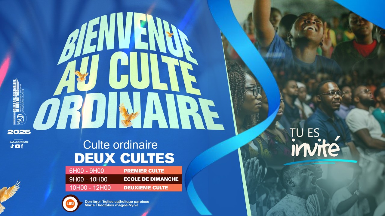 BIENVENUE AU CULTE ORDINAIRE DU DIMANCHE