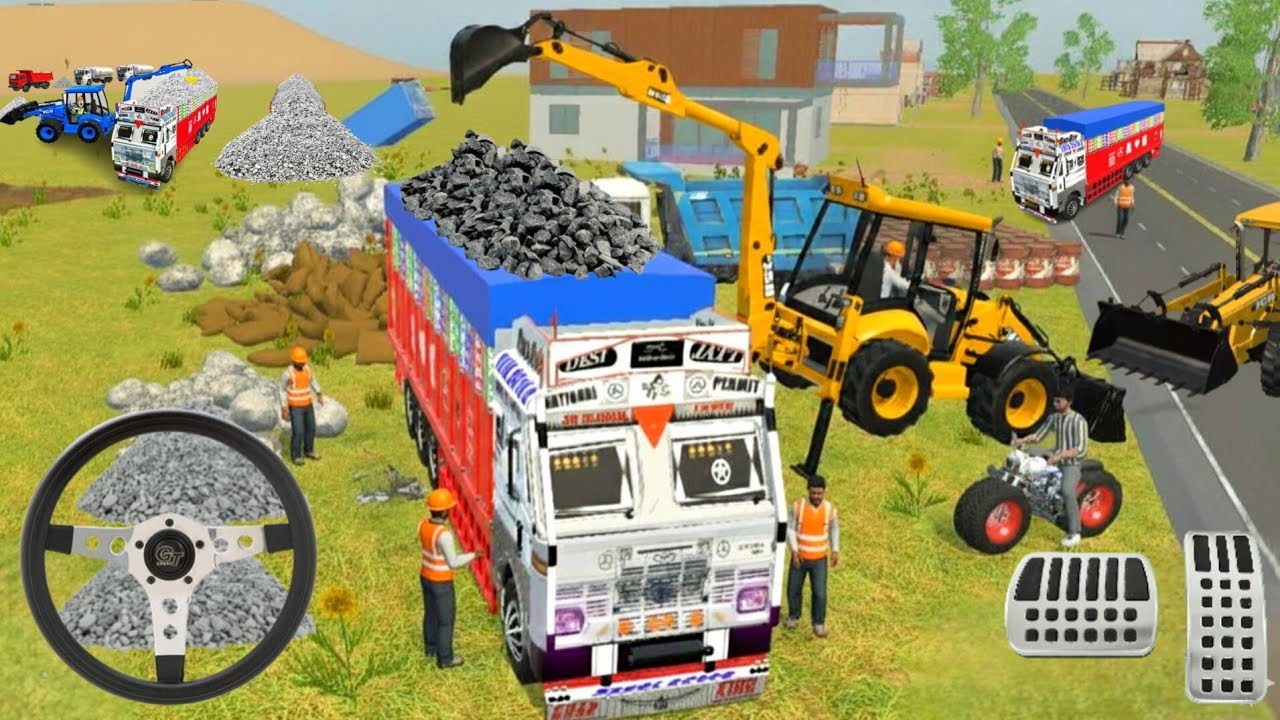 🛑 Drive JCB , and Uploading - 🪨Stone Dumper ,Truck  #truck​ #jcb​ #tractor​ #dumper​ #games​