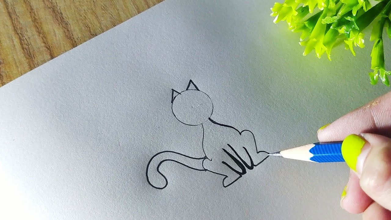 Cat drawing | Easy cat drawing for beginner | Simple cat drawing | Cat sketch easy | cat drawing