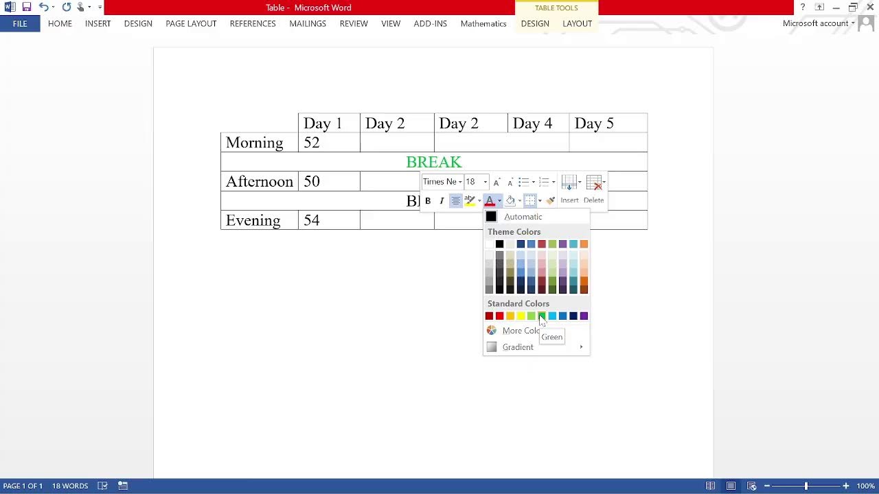 Insert, Edit, and Format Tables in Microsoft Word