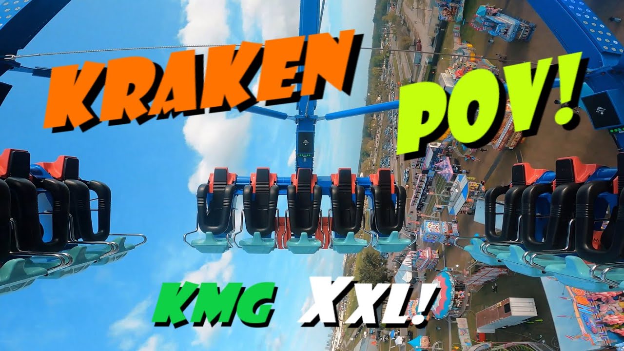 Kraken KMG XXL at Central Florida Fair POV! TALLEST TRAVELING PENDULUM RIDE in the US! 4K 🐙