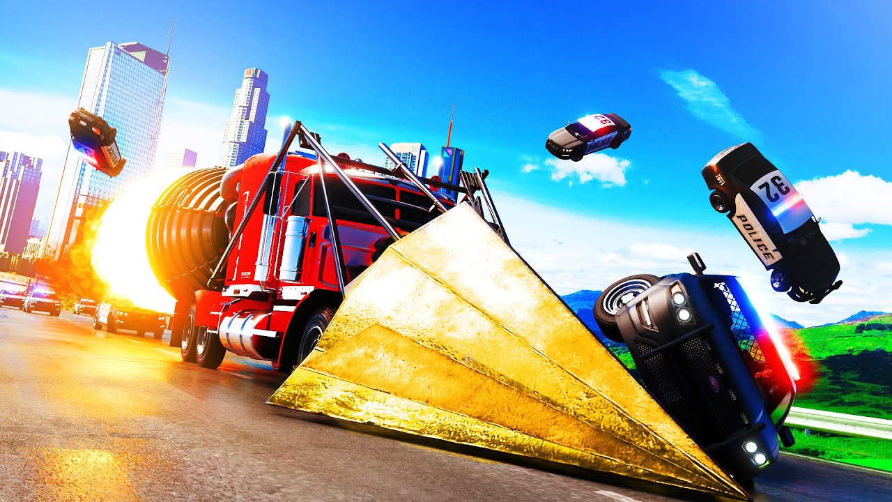 Jet Phantom Wedge Wrecks Cops in GTA 5 RP