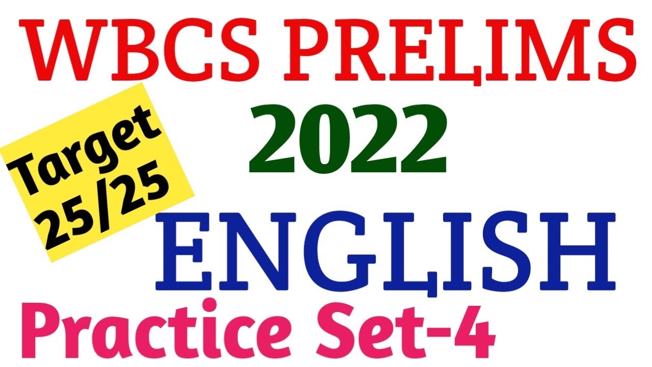 WBCS PRELIMS 2022/ENGLISH PRACTICE SET-4/ENGLISH GRAMMAR/ WBCS ENGLISH/WBCS,PSC MISC,CLERK,SSC CGL