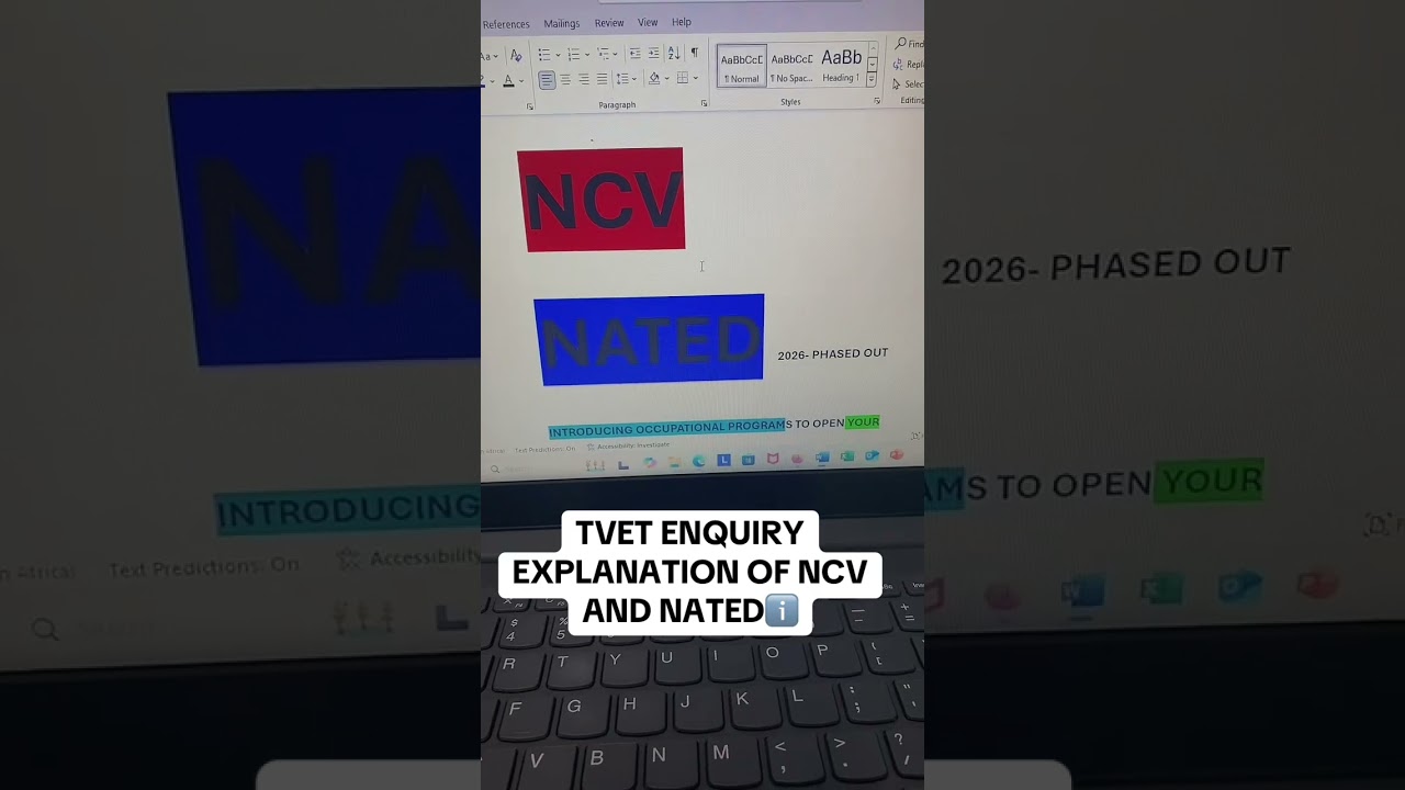 TVET:NCV AND NATED