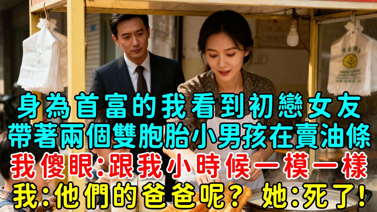 身為首富的我看到初戀女友帶著兩個雙胞胎小男孩在擺攤賣油條，我傻眼了：跟我小時候一模一樣！我：他們的爸爸呢！她：死了！真相如何？