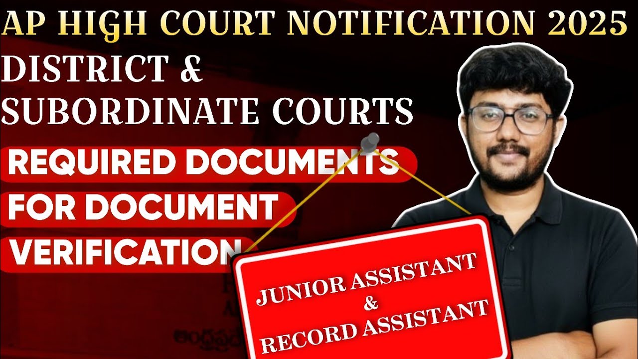 Junior Assistant & Record Assistant Document Verification | #districtcourt AP High Court Exams 2025