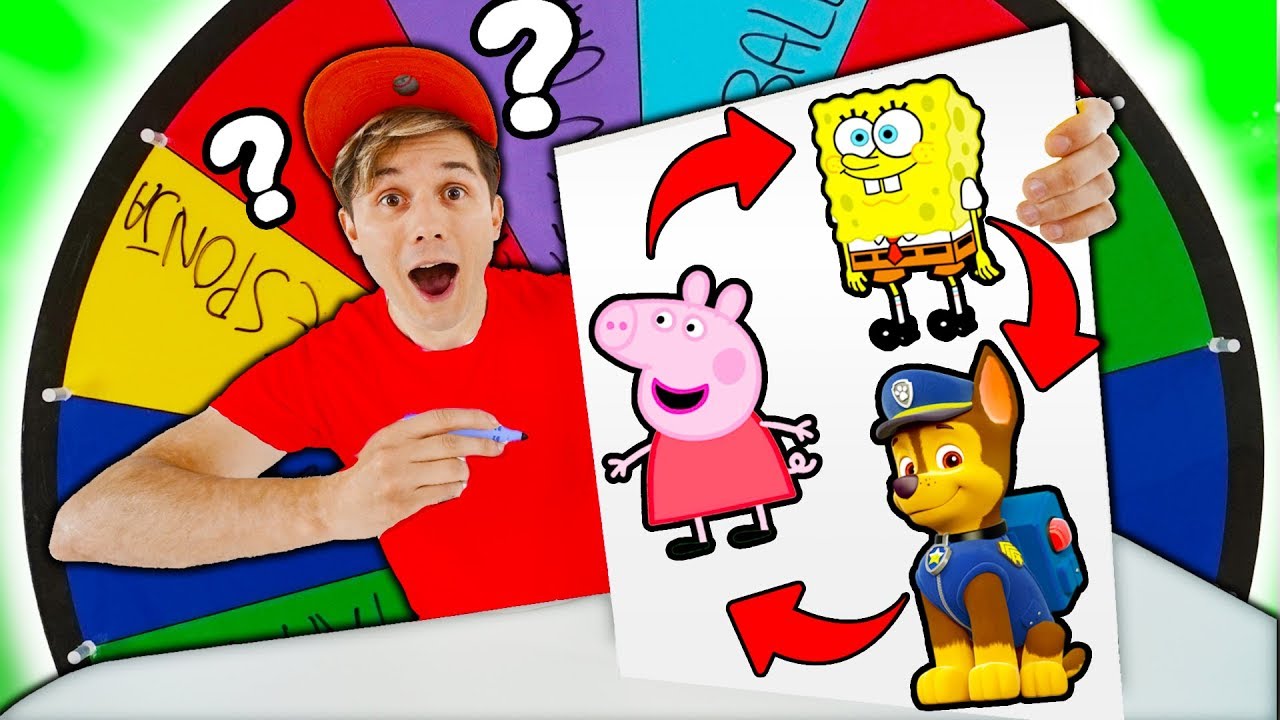 DESAFIO MISTURANDO DESENHOS COM ROLETA MISTERIOSA ☆ DIVERTIDO ☆