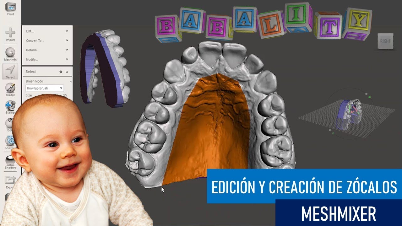 Meshmixer Dental - APRENDIENDO herramientas DIGITALES básicas (Confección de bases DENTALES)