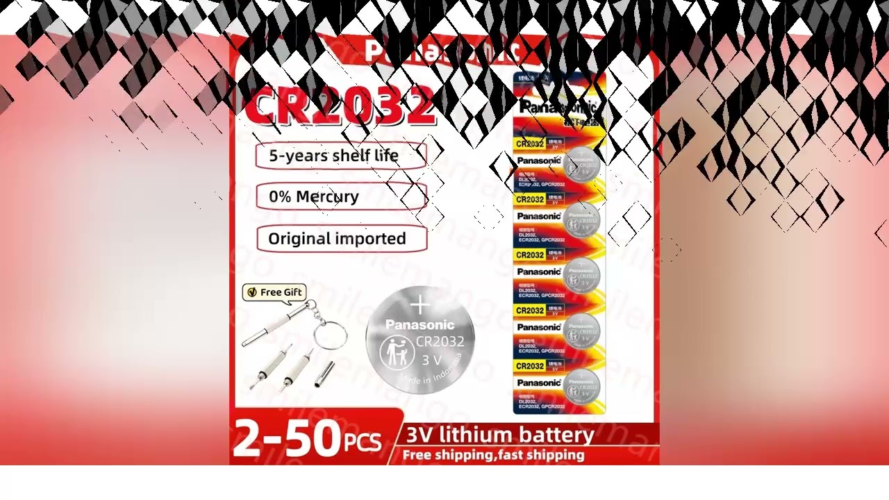 Original Panasonic 2-50PCS CR2032 3V Lithium Battery DL2032 BR2032 5004LC 2032 for watch, toys, ca