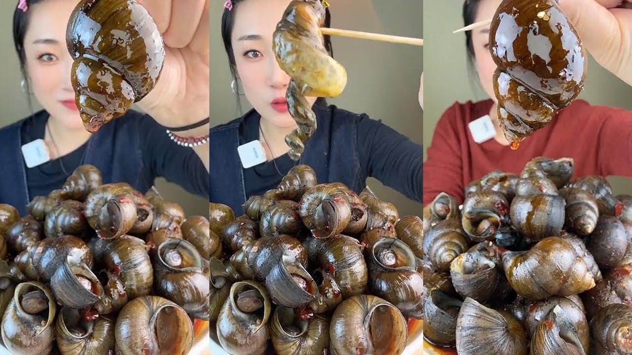 【Yummy】Eating show：river snail🐚🐚🌶🌶#asmr