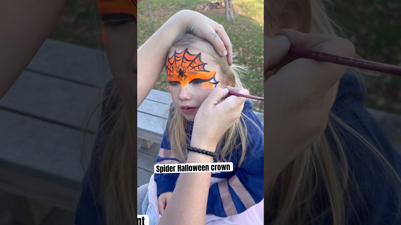 Cool spider Halloween face paint #facepaint #facepainting #facepainter #shorts #halloween #spooky
