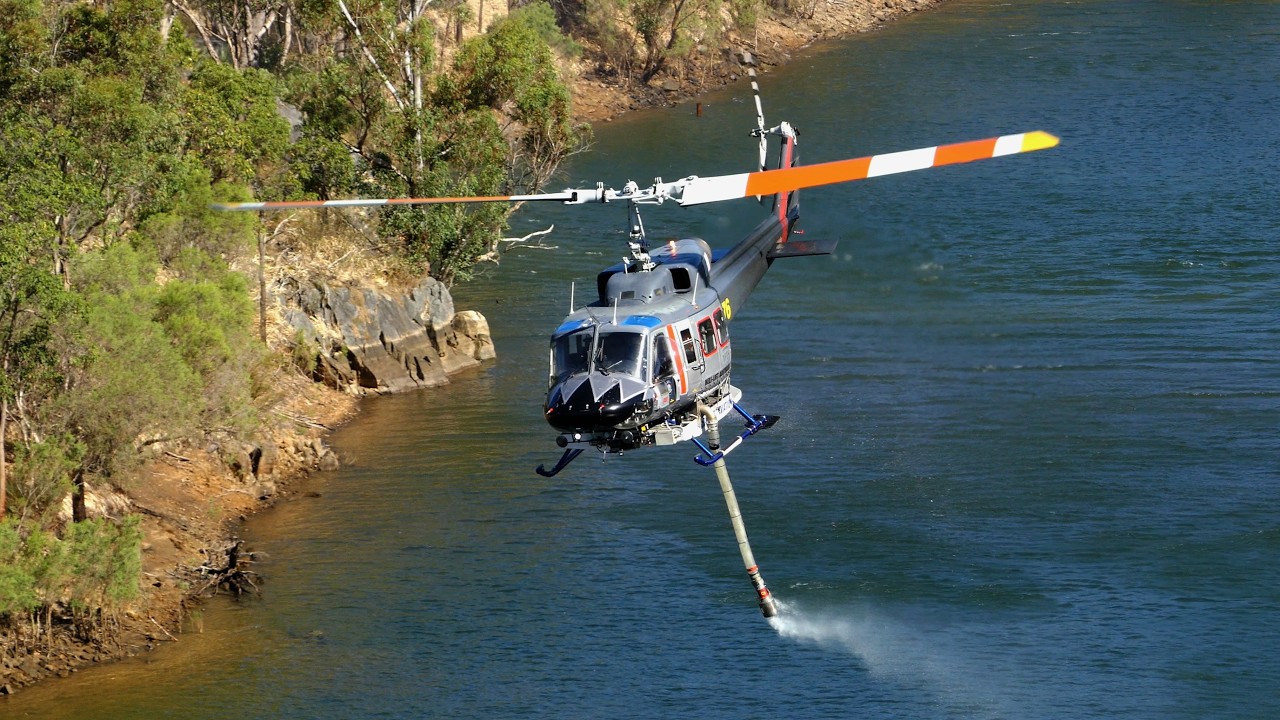 Helicopters Refill during Bushfire in Boya, Western Australia - 1 January 2019