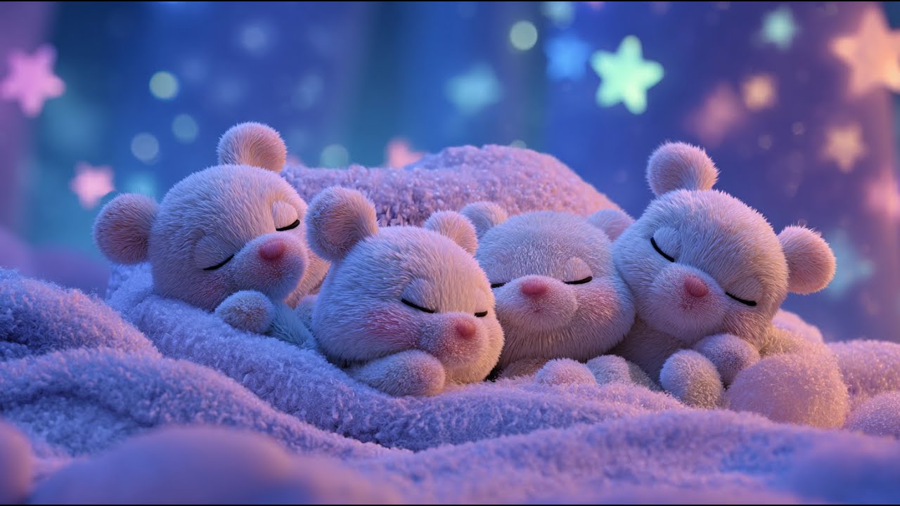 Soft Wind Noise & Gentle Lullaby for Kids Sleep | 3 Hours | Sleepy Bear Night