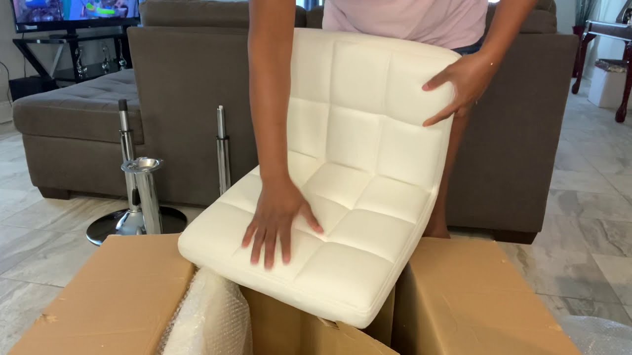Unboxing & review swivel adjustable bar stool with back