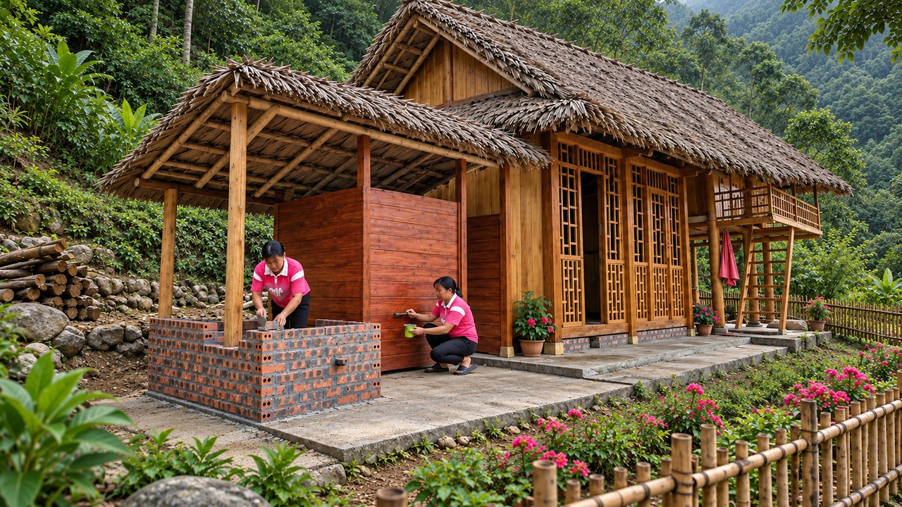 Amazing Transformation! Girl Builds Bathroom & Water Tank for Her New Forest Home | Off Grid Life