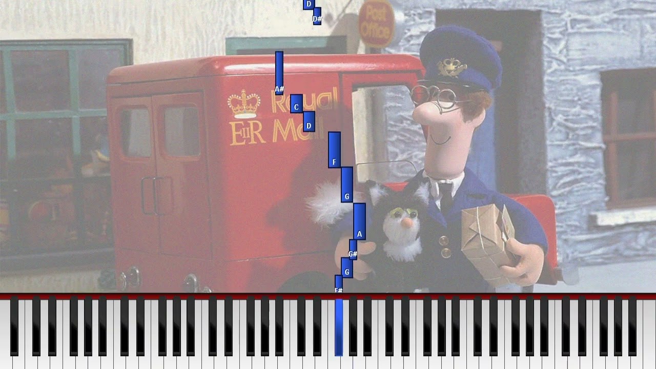 Postimies Pate  -tunnari (Synthesia) [Helppo pianotutoriaali] *Opi soittamaan melodia*