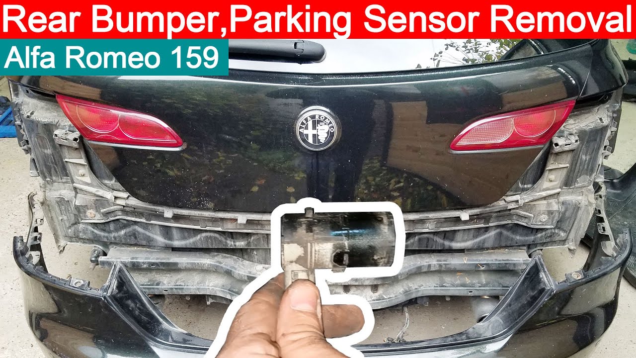 Задний бампер Alfa Romeo 159, снятие и разборка датчика парковки