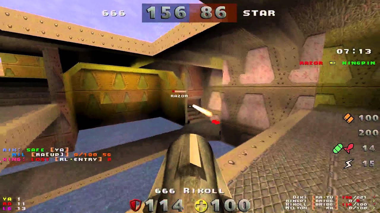 QuakeWorld #AllStars game 1, dm3 (4on4)