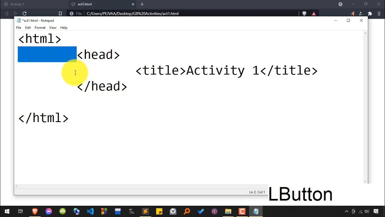 02 - HTML Activity 1