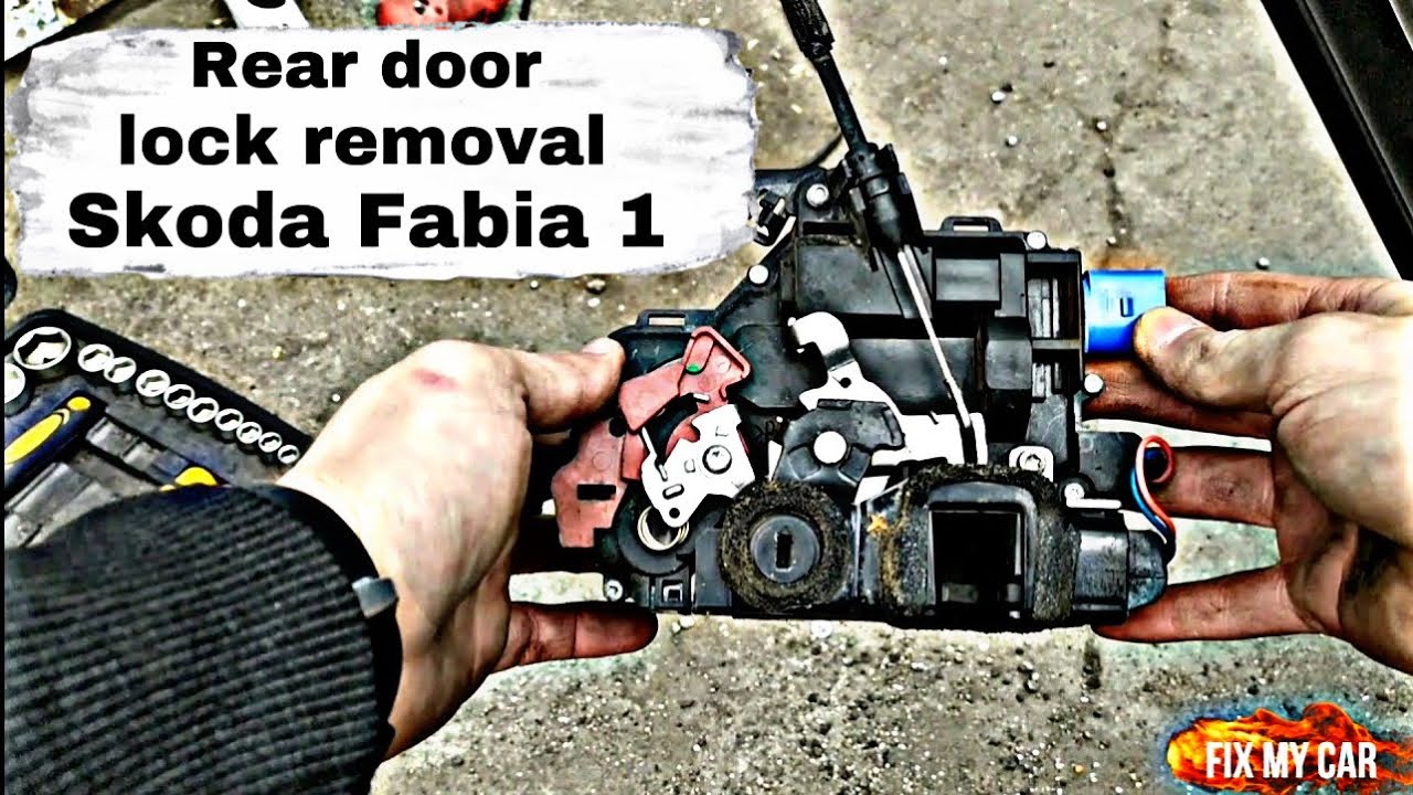 Rear door lock removal Skoda Fabia 1
