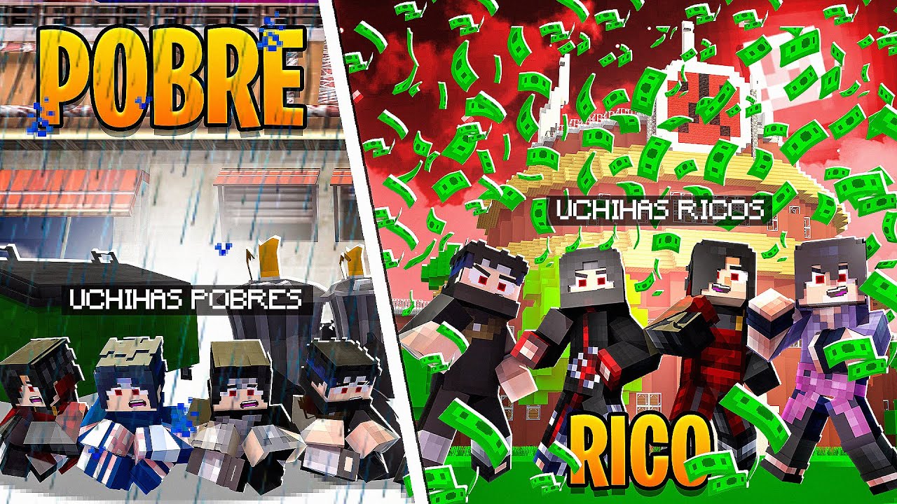 RICO VS POBRE DOS UCHIHAS no Minecraft!