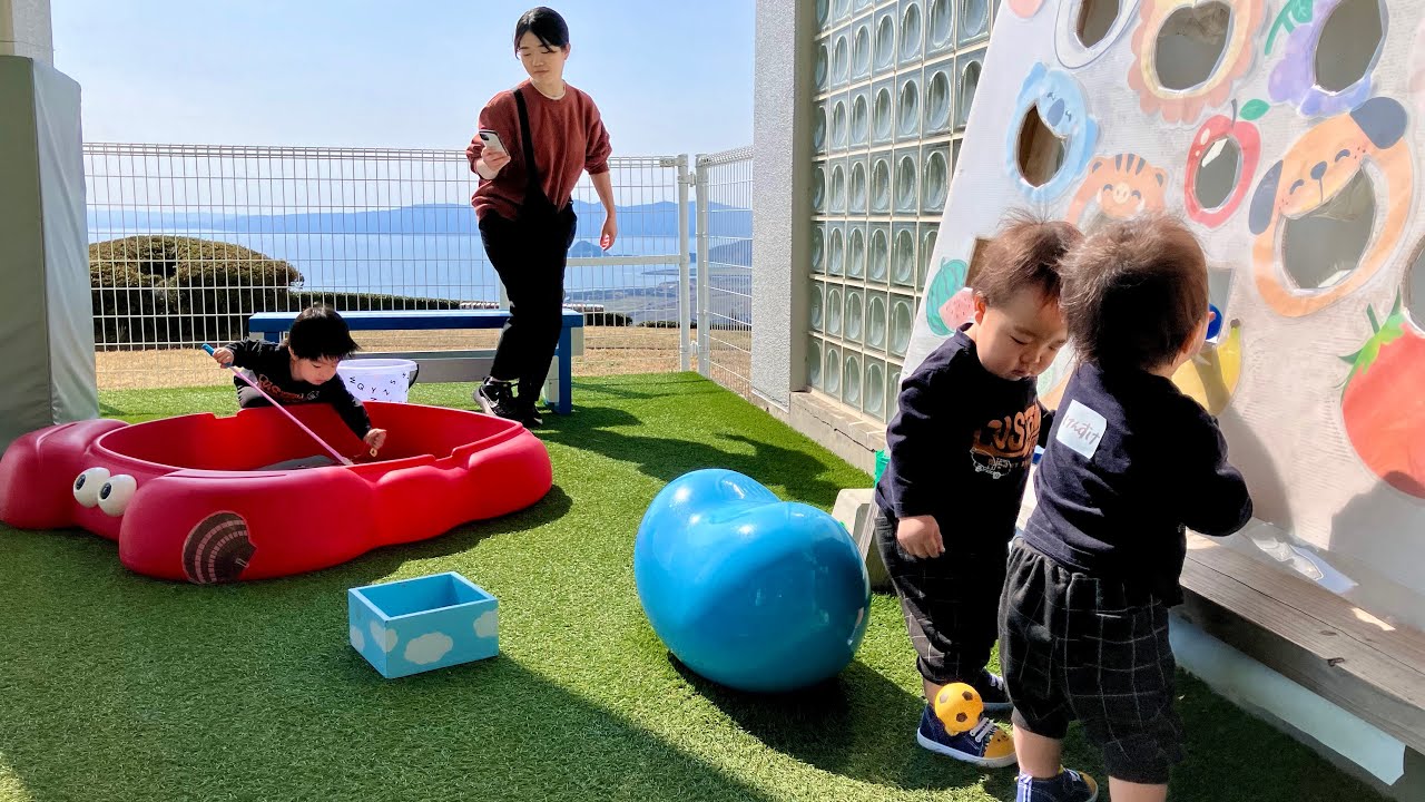 【３兄弟】３歳＆１歳ふたご兄弟と行く😆 『すかいぴあ』こども館で遊びました！