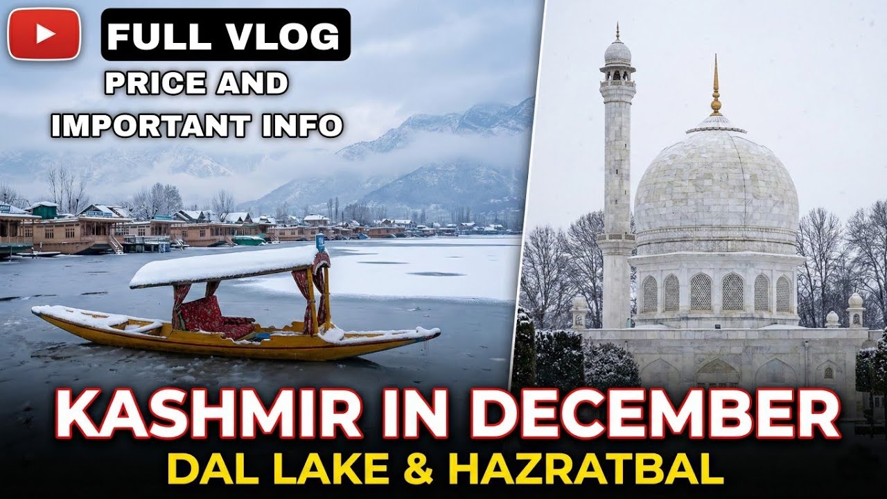 Kashmir In December || Dal lake Srinagar & Hazaratbal Srinagar Me Ghumne ki Jagah Full Vlog