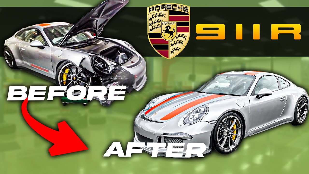 ВОССТАНОВЛЕНИЕ ПОВРЕЖДЕННОГО РЕДКОГО PORSCHE 911R 991 ГОДА ЗА 20 МИНУТ