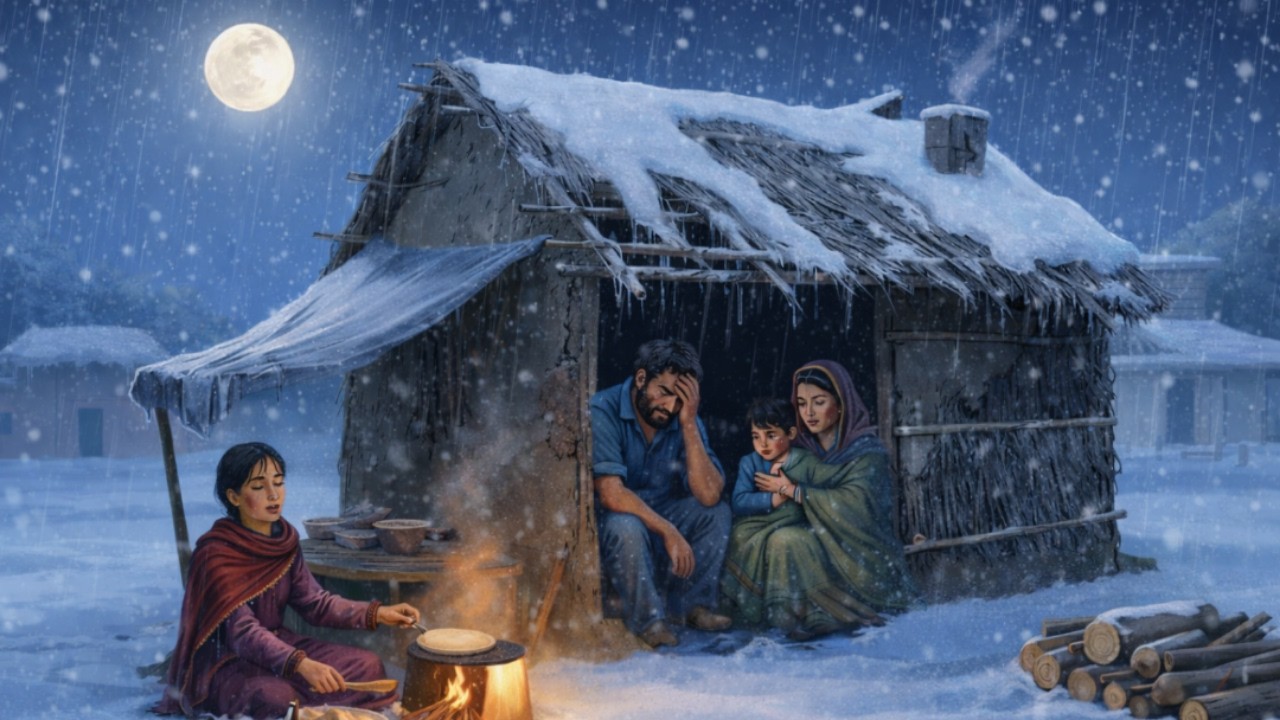 ठंड और बारिश में गरीब मजदूर का घर| A poor labour's house in the cold and rain |Moral Stories