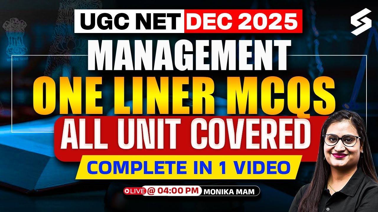 UGC NET Management Paper 2 | UGC NET Management All Units Revision in 1 Video By Monika Mam