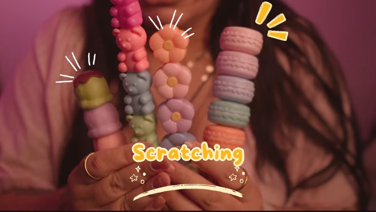 ASMR Agressividade Fofa?! Scratching em Canetas fofinhas 💖 4K