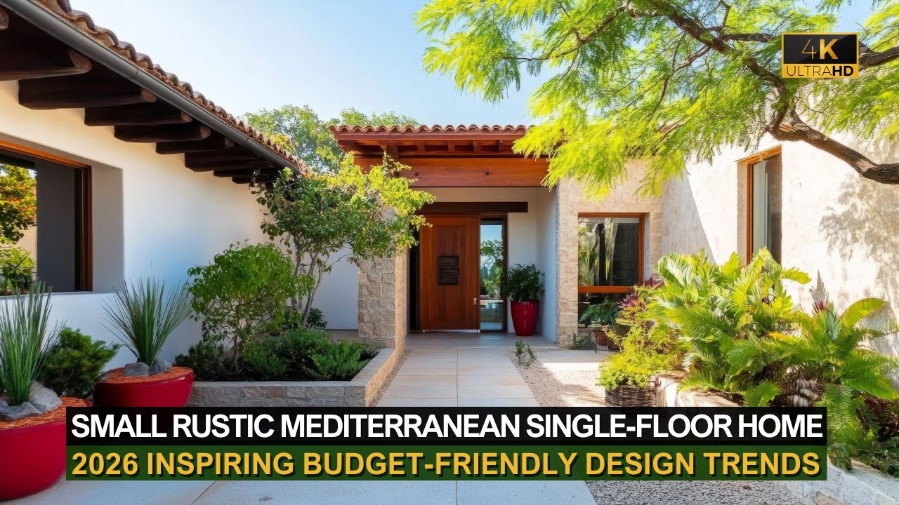 2026 Small Rustic Mediterranean Single-Floor Dream Home | Inspiring Budget-Friendly Design Trends