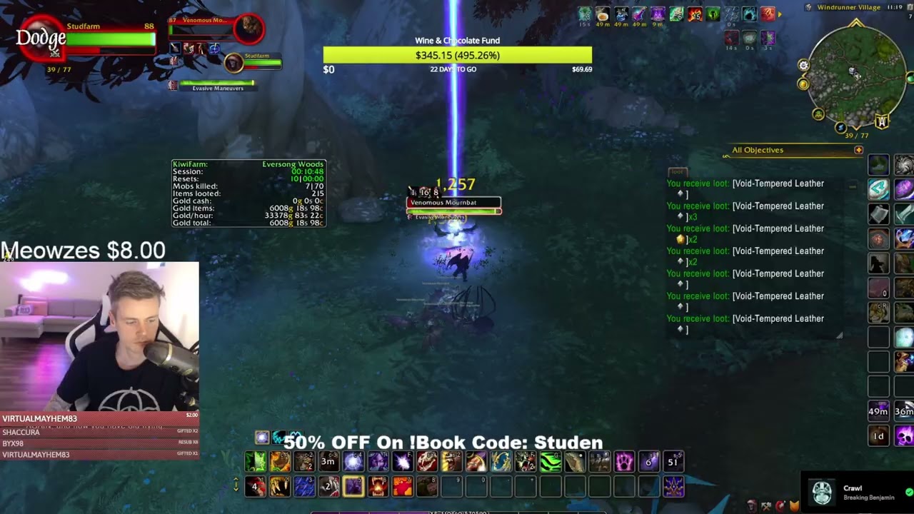 66,000g Per Hour BATS ROUTE! Midnight Goldfarm