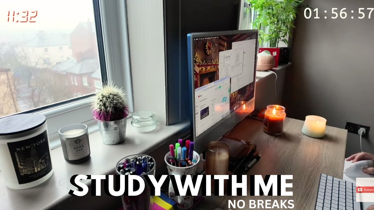 LIVE  🔴 2 Hour Study With Me | NO BREAKS | 🌧️ Rain Sounds