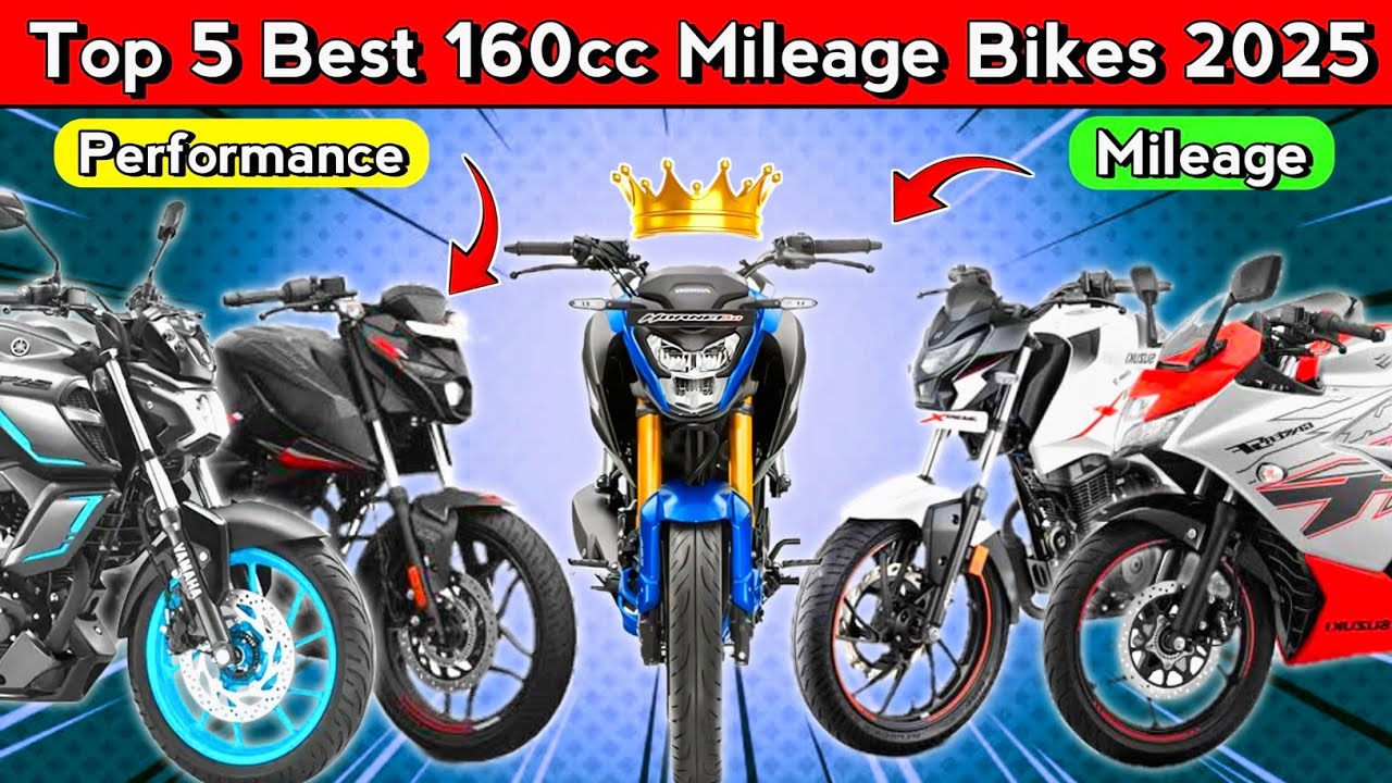 Top 5 Best 160cc Mileage Bikes 2025 | Mileage & Performance | Rider By SKF 