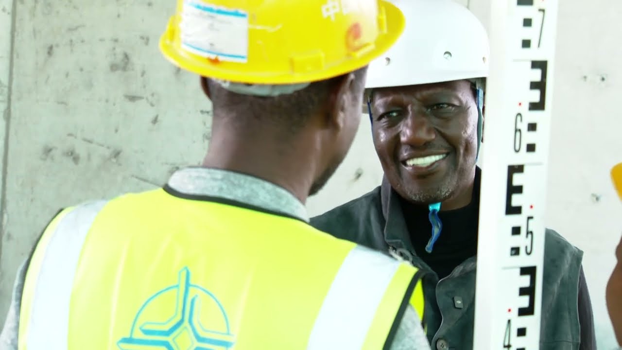 President Ruto at the construction site of the Bomas International Convention Complex