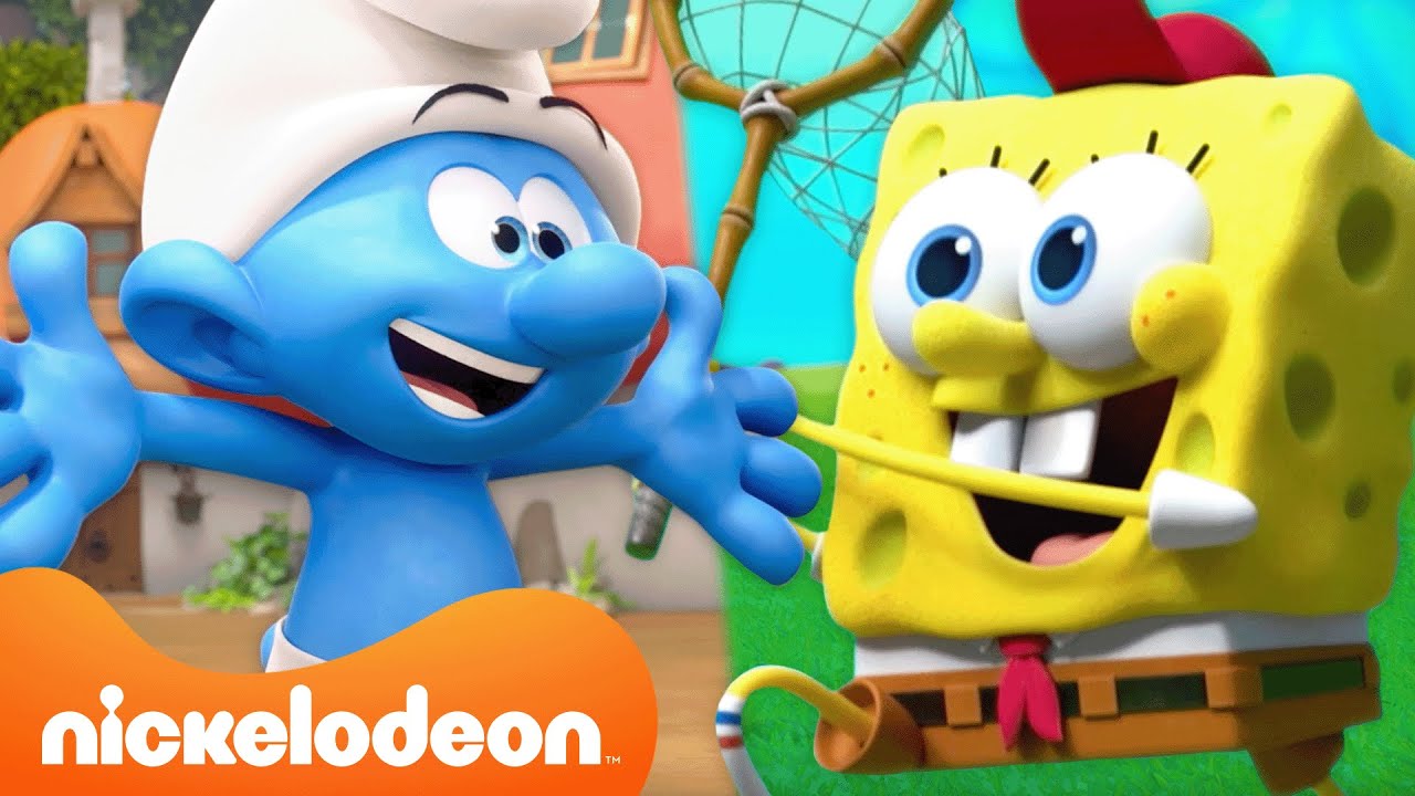 60 Minutos de DIVERSÃO AO AR LIVRE com Kamp Koral e os Smurfs 🌳 | Nickelodeon em Português
